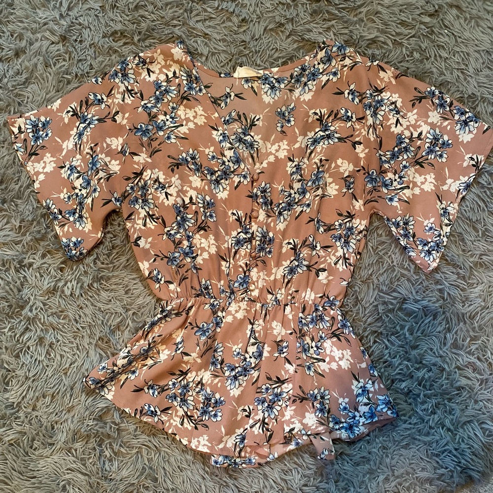 Sienna Sky, XS, dusty rose pink & floral blouse